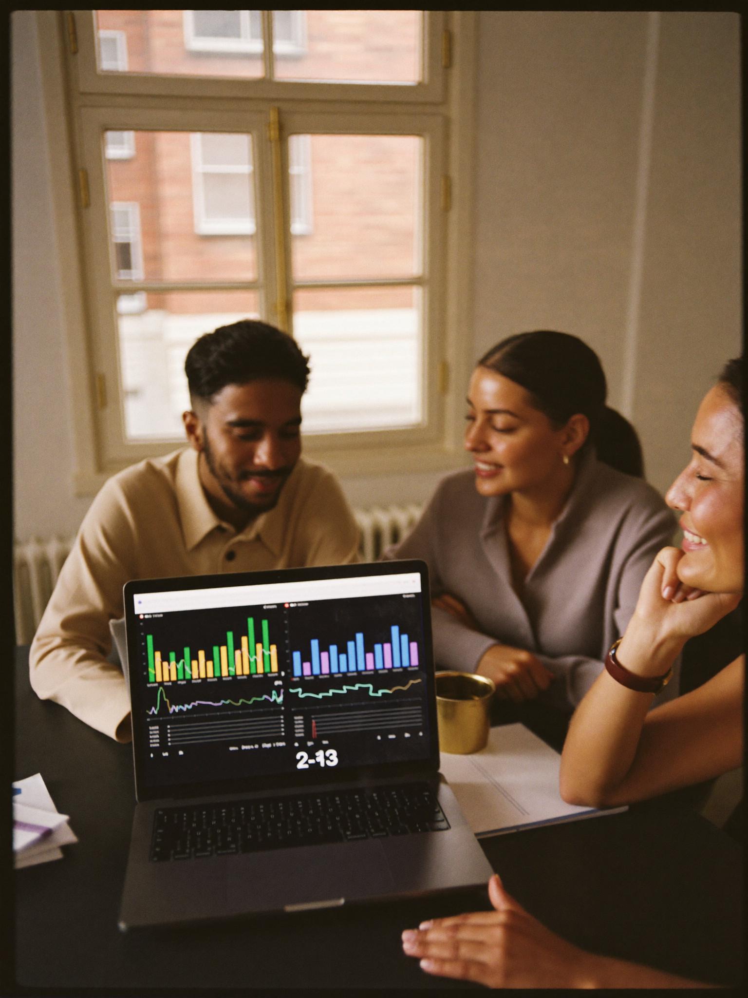 About Agency Marketing team reviewing digital growth results